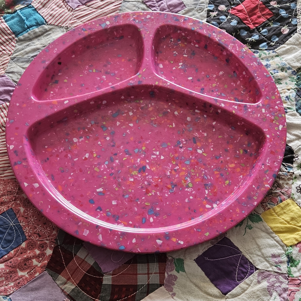 Colorful Pink Speckled Serving Platter